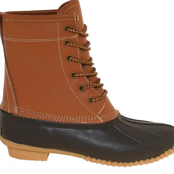 New Khombu Premium Leather & Rubber Winter Lace Up Ankle Duck Boots Size 5 - Picture 9 of 15